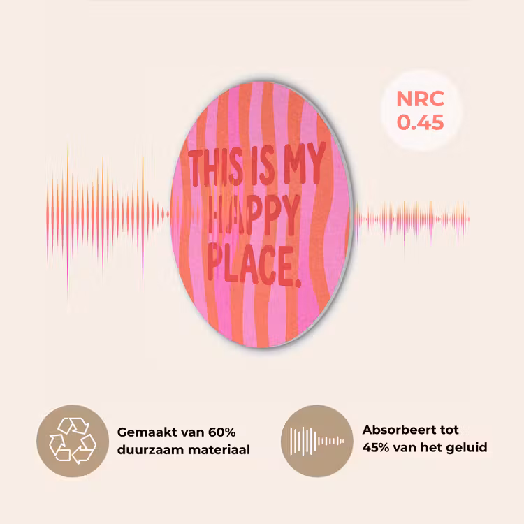 Tekst - Modern - Kleurrijk Akoestische PET Vilt - Rond klein -USP_NL