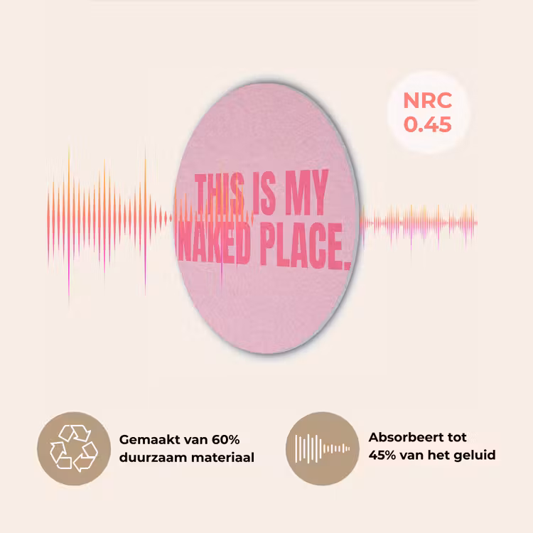 Tekst - Modern - Roze Akoestische PET Vilt - Rond klein -USP_NL