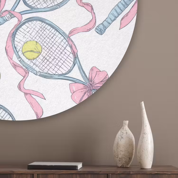 Tennis - Strikken - Kleurrijk Akoestische PET Vilt - Rond klein 838 -sfeer5_closeup