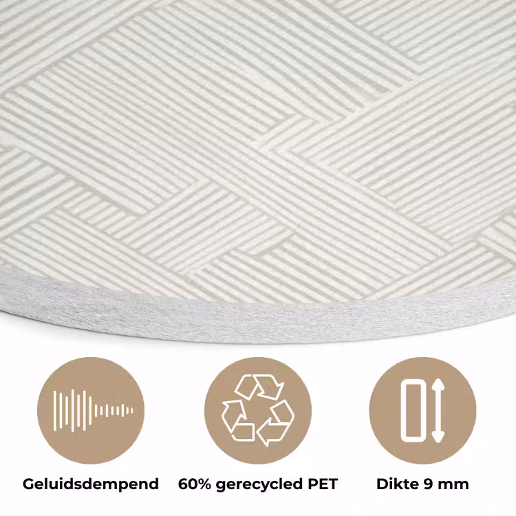 Textuur - Abstract - Beige Akoestische PET Vilt - Rond klein 838 -closeup_NL