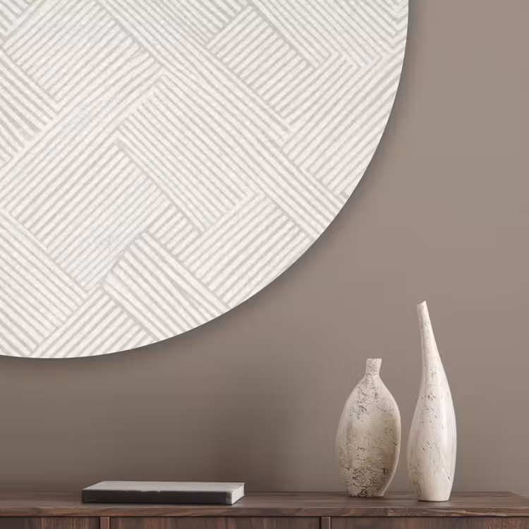 Textuur - Abstract - Beige Akoestische PET Vilt - Rond klein 838 -sfeer5_closeup