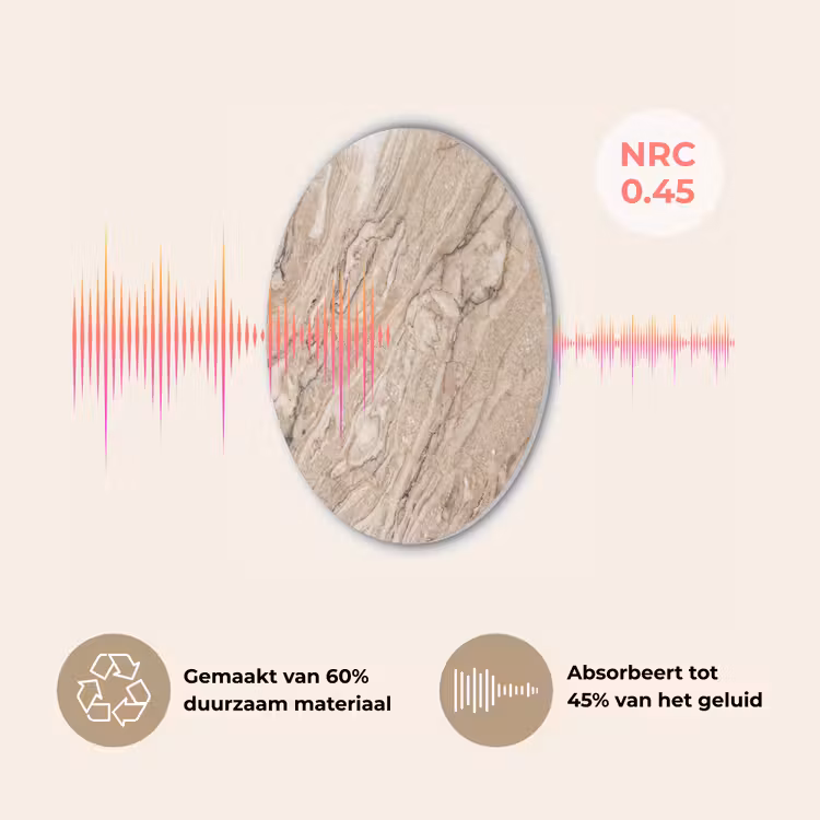 Textuur - Aders - Abstract - Modern - Beige Akoestische PET Vilt - Rond klein -USP_NL
