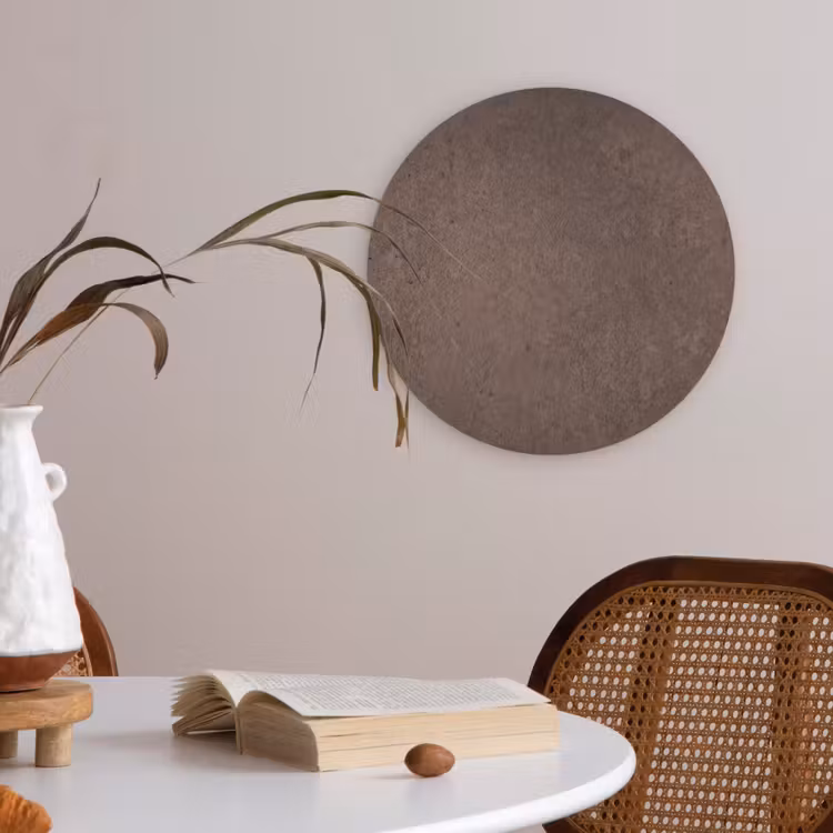 Textuur - Beton - Abstract - Donker - Bruin Akoestische PET Vilt - Rond klein -sfeer3