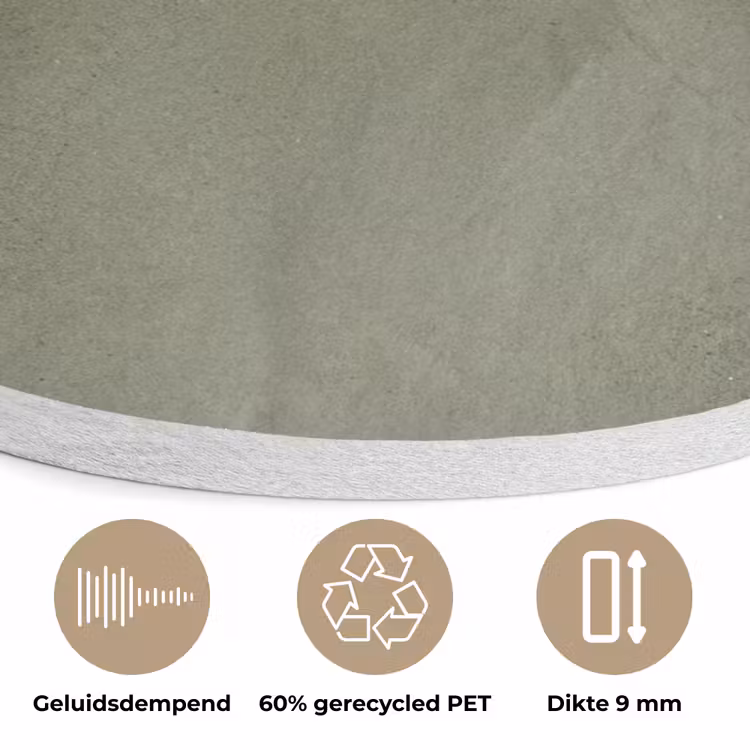 Textuur - Betonlook - Achtergrond - Modern - Groen Akoestische PET Vilt - Rond klein -closeup_NL