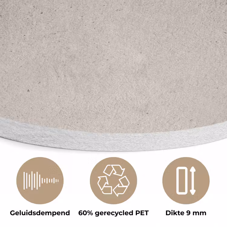Textuur - Effen - Abstract - Beige Akoestische PET Vilt - Rond klein -closeup_NL