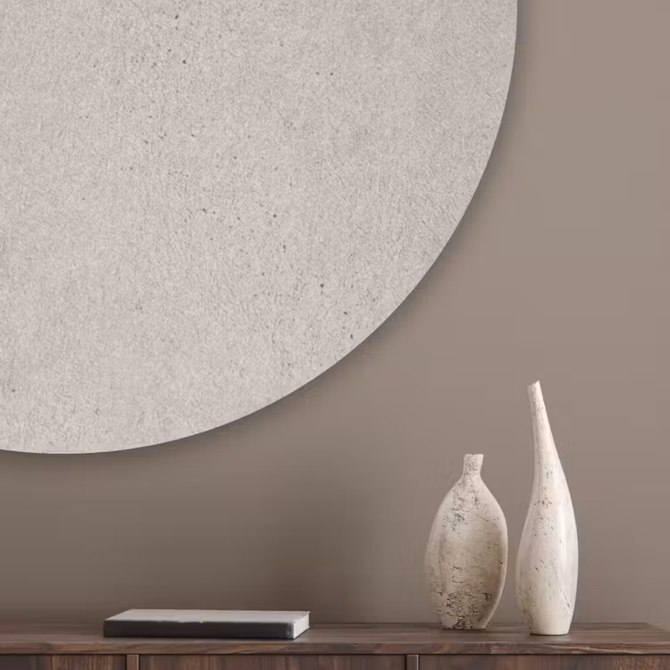 Textuur - Effen - Abstract - Beige Akoestische PET Vilt - Rond klein -sfeer5_closeup