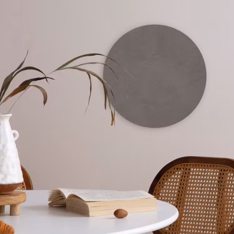 Textuur - Grijs - Modern - Abstract - Oppervlak Akoestische PET Vilt - Rond klein -sfeer3