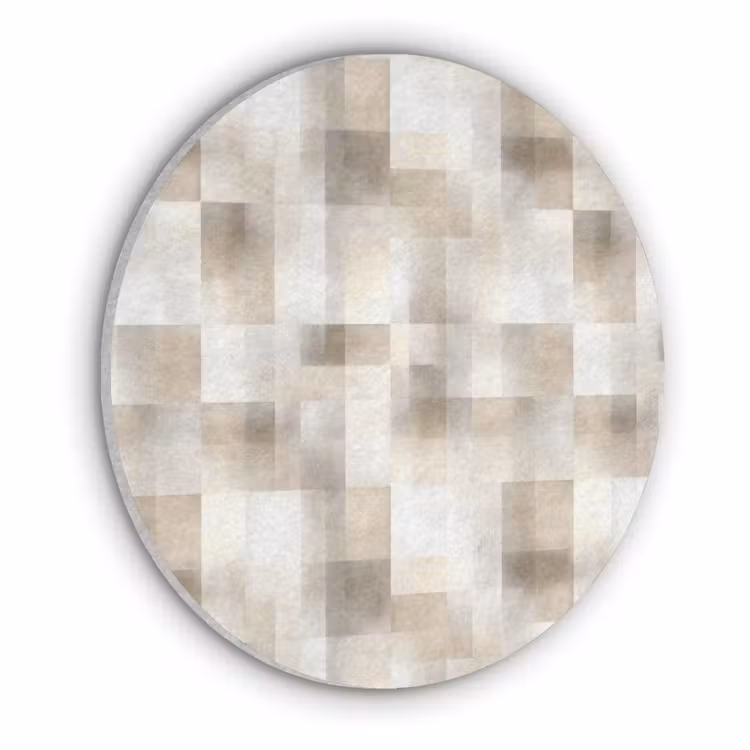 Textuur - Linnen - Beige Akoestische PET Vilt - Rond klein 838 -3d