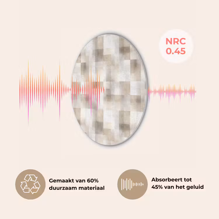 Textuur - Linnen - Beige Akoestische PET Vilt - Rond klein 838 -USP_NL