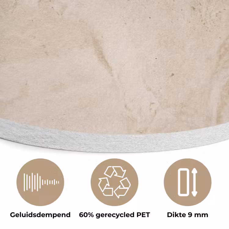 Textuur - Patroon - Abstract - Modern - Beige Akoestische PET Vilt - Rond klein -closeup_NL
