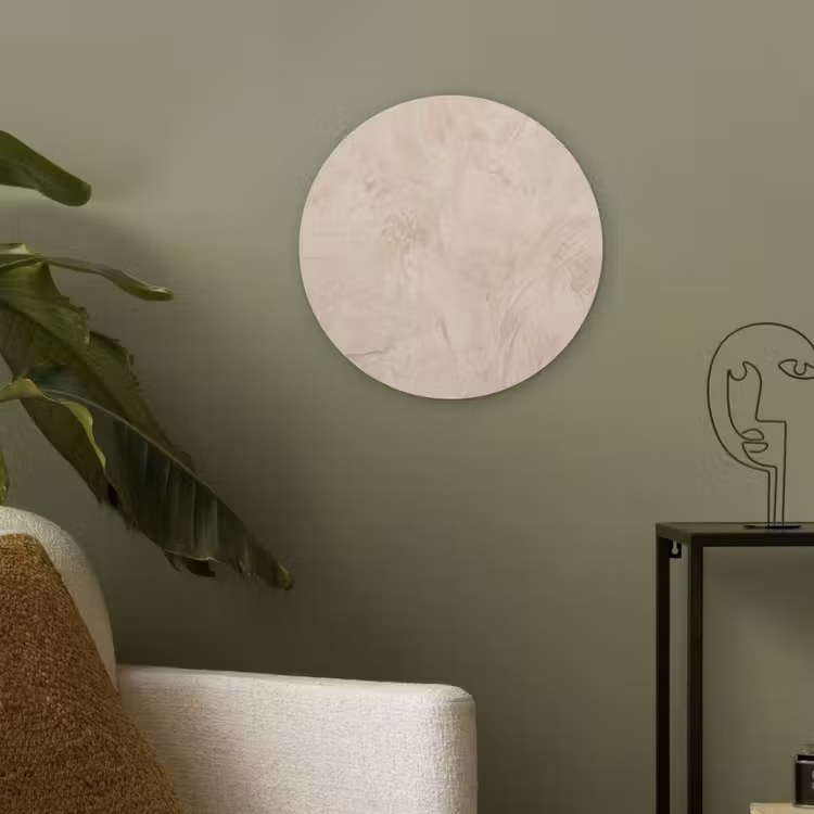 Textuur - Patroon - Abstract - Modern - Beige Akoestische PET Vilt - Rond klein -sfeer2