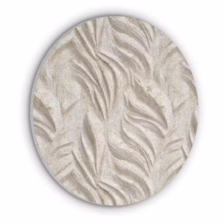 Textuur - Reliëf - Beige Akoestische PET Vilt - Rond klein 838 -3d