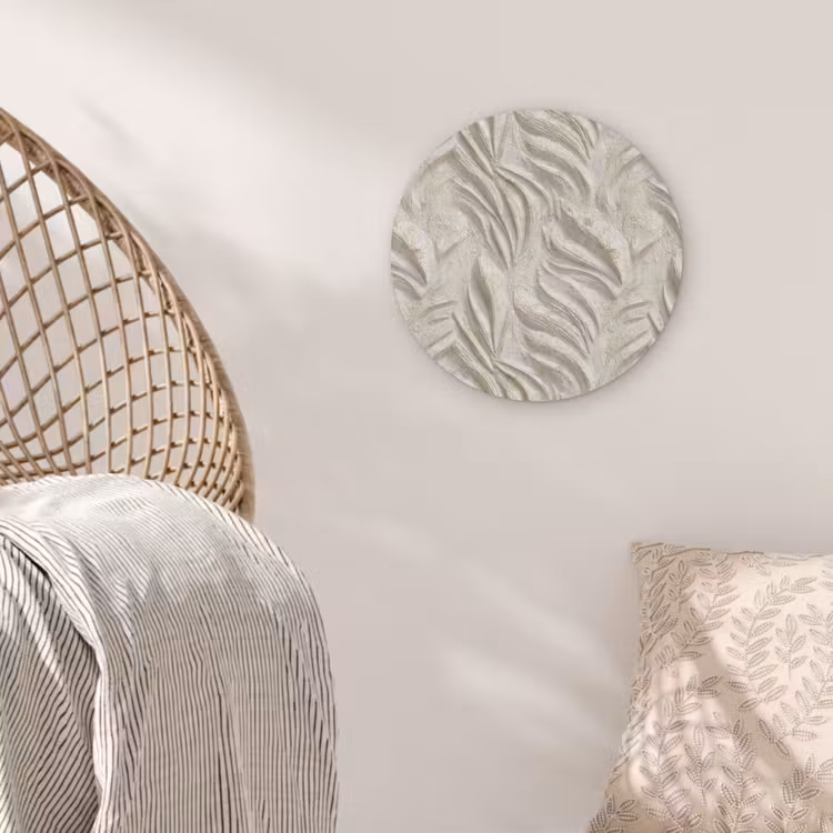 Textuur - Reliëf - Beige Akoestische PET Vilt - Rond klein 838 -sfeer4