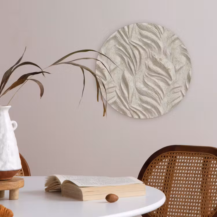 Textuur - Reliëf - Beige Akoestische PET Vilt - Rond klein 838 -sfeer3
