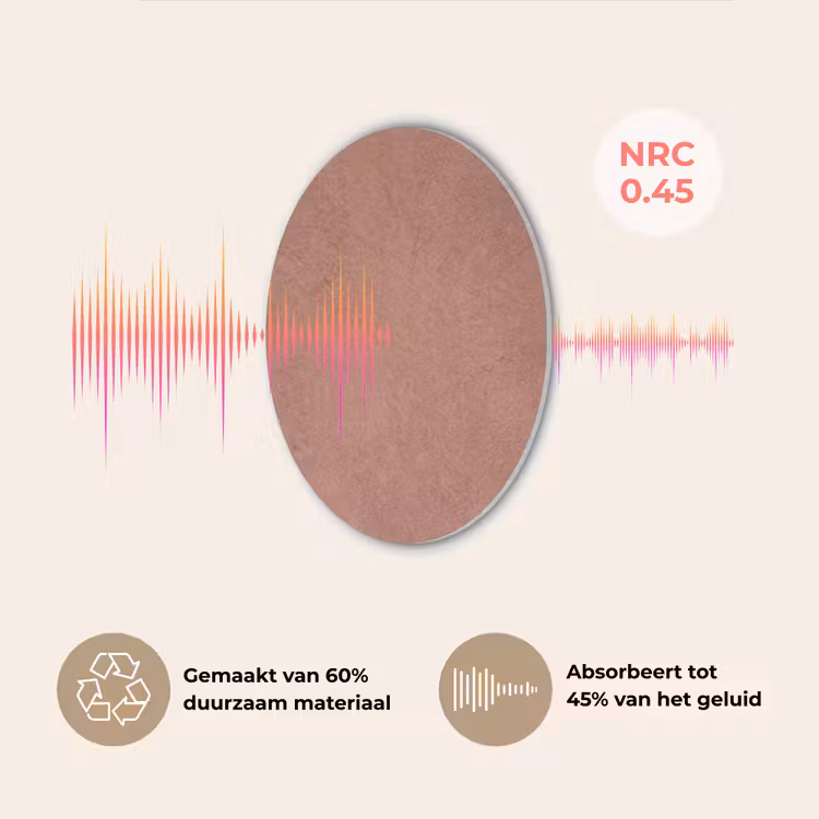 Textuur - Roodbruin - Grof - Modern Akoestische PET Vilt - Rond klein -USP_NL