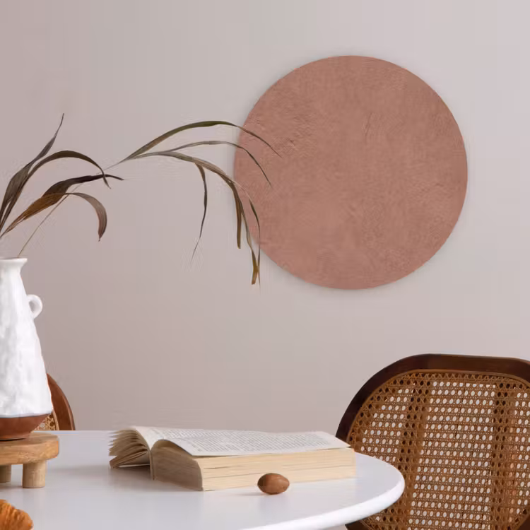Textuur - Roodbruin - Grof - Modern Akoestische PET Vilt - Rond klein -sfeer3