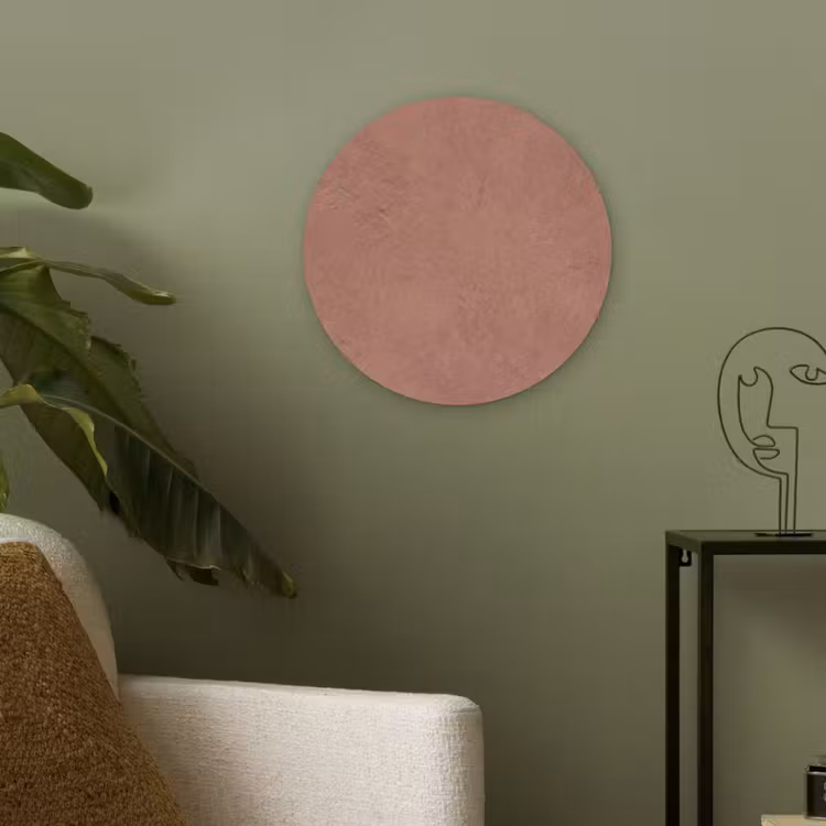Textuur - Roodbruin - Grof - Modern Akoestische PET Vilt - Rond klein -sfeer2