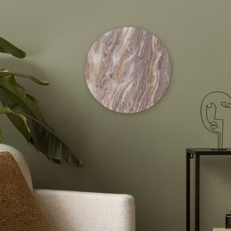 Textuur - Steen - Abstract - Beige Akoestische PET Vilt - Rond klein -sfeer2