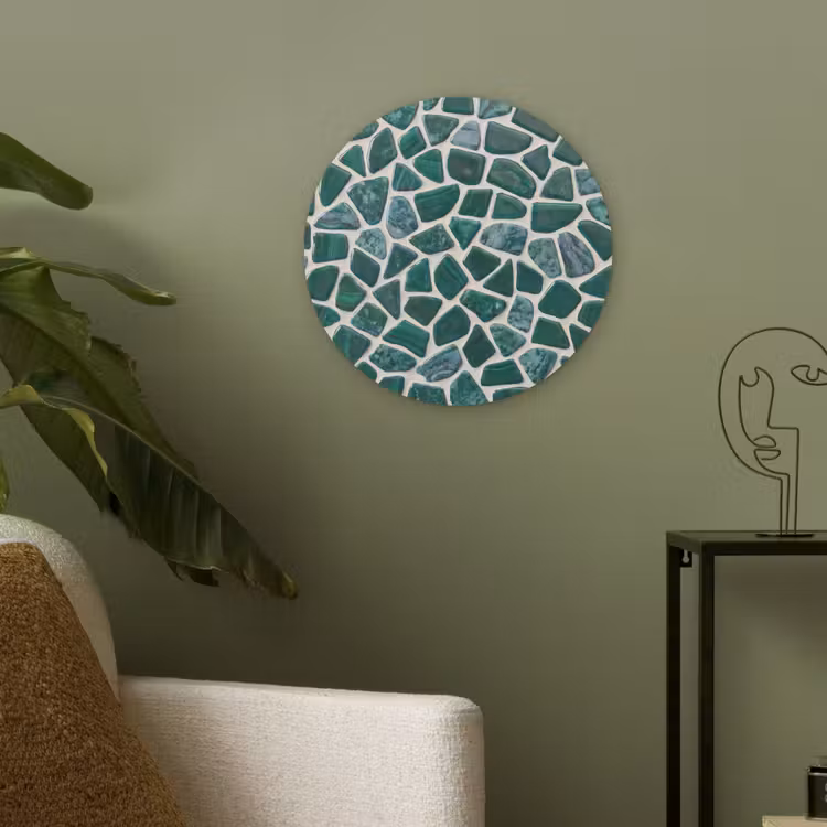 Textuur - Steen - Groen - Abstract - Patroon Akoestische PET Vilt - Rond klein -sfeer2
