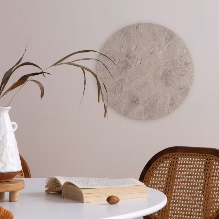Textuur - Steen - Patroon - Rustiek - Beige Akoestische PET Vilt - Rond klein -sfeer3
