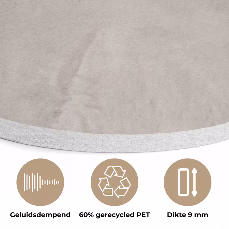 Textuur - Wand - Modern - Beige - Abstract Akoestische PET Vilt - Rond klein -closeup_NL