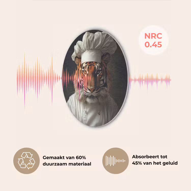 Tijger - Kokskleding - Bruin Akoestische PET Vilt - Rond klein -USP_NL