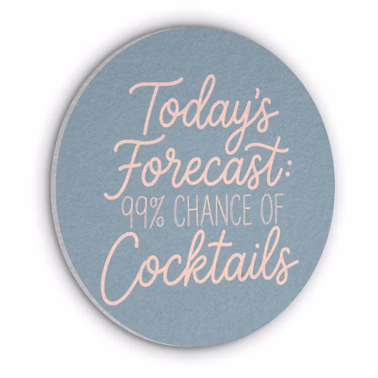 Today's Forecast - Cocktails - Blauw Akoestische PET Vilt - Rond klein -3d
