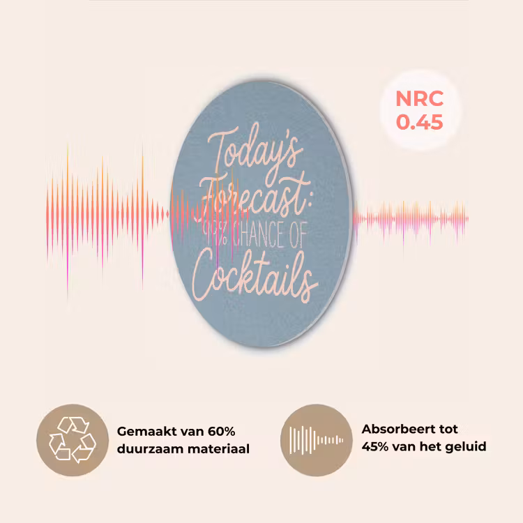 Today's Forecast - Cocktails - Blauw Akoestische PET Vilt - Rond klein -USP_NL