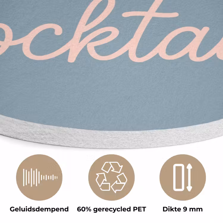Today's Forecast - Cocktails - Blauw Akoestische PET Vilt - Rond klein -closeup_NL