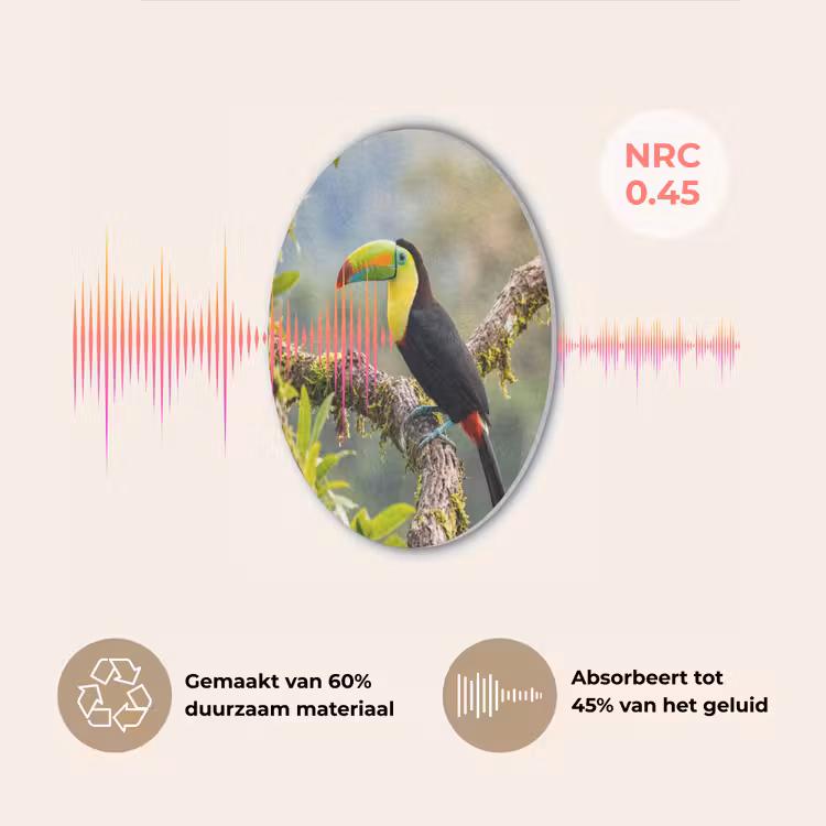 Toekan - Jungle - Natuur - Kleurrijk Akoestische PET Vilt - Rond klein -USP_NL