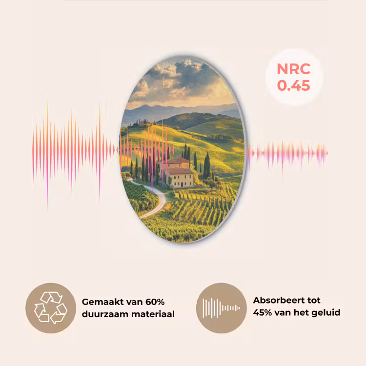 Toscane - Landschap - Wijngaarden Akoestische PET Vilt - Rond klein -USP_NL