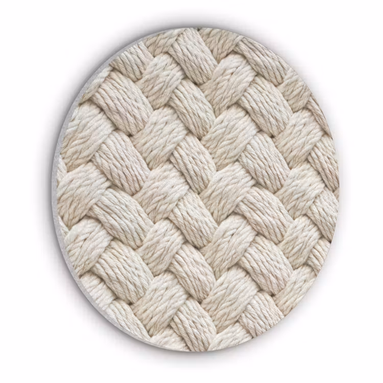 Touw - Gebreid - Beige Akoestische PET Vilt - Rond klein 838 -3d