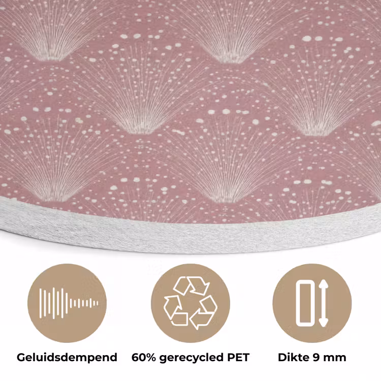 Trendy - Patroon - Roze Akoestische PET Vilt - Rond klein 838 -closeup_NL