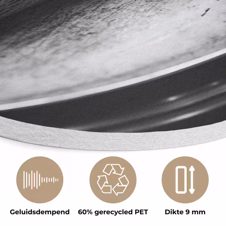 Trommel - Close-up - Drumstokken - Zwart Akoestische PET Vilt - Rond klein -closeup_NL