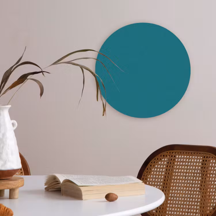 Tropical - Peacock - Blauw Akoestische PET Vilt - Rond klein 838 -sfeer3
