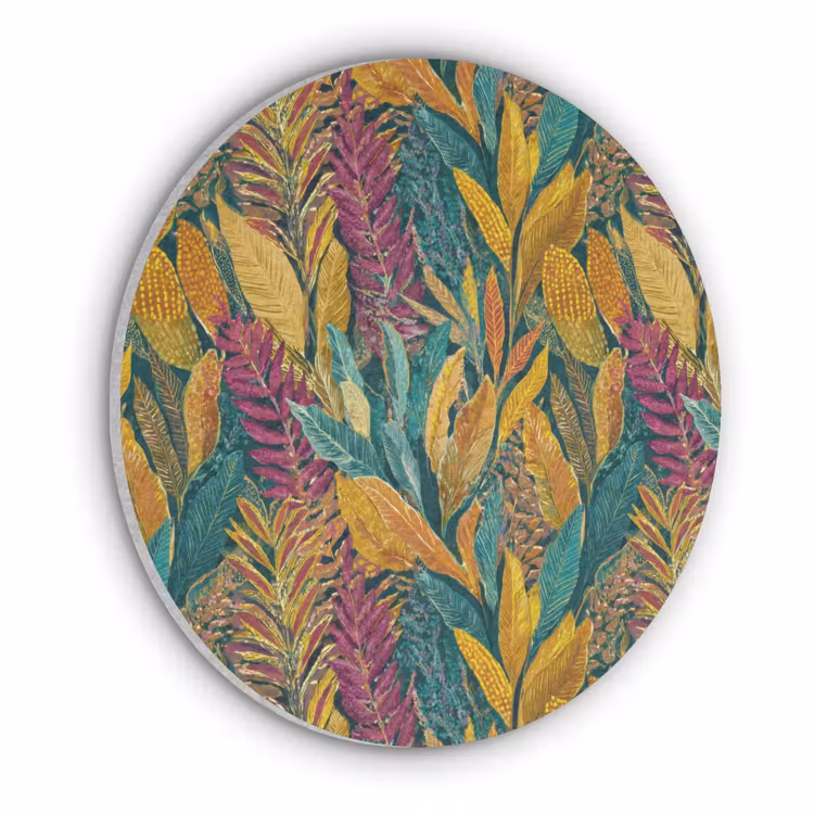Tropische - Botanisch - Patroon - Kleurrijk - Exotisch Akoestische PET Vilt - Rond klein 838 -3d