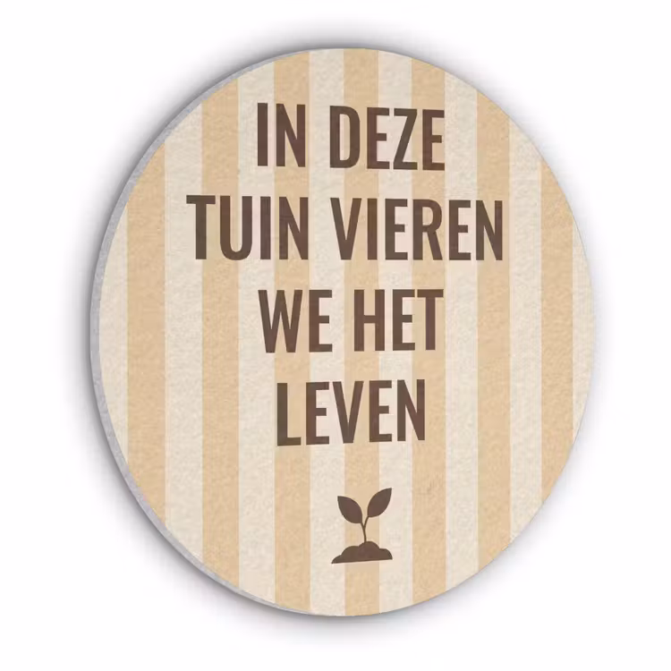 Tuin - Quote - Strepen - Zomer Akoestische PET Vilt - Rond klein -3d
