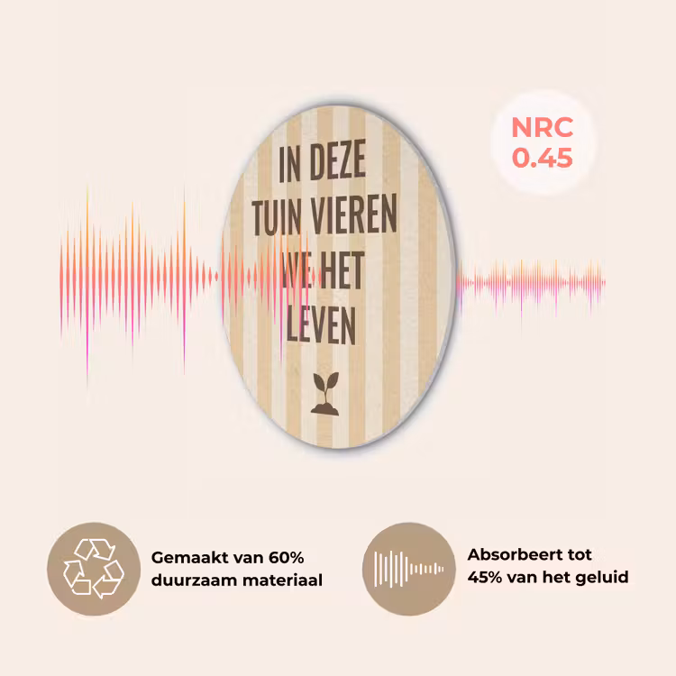 Tuin - Quote - Strepen - Zomer Akoestische PET Vilt - Rond klein -USP_NL
