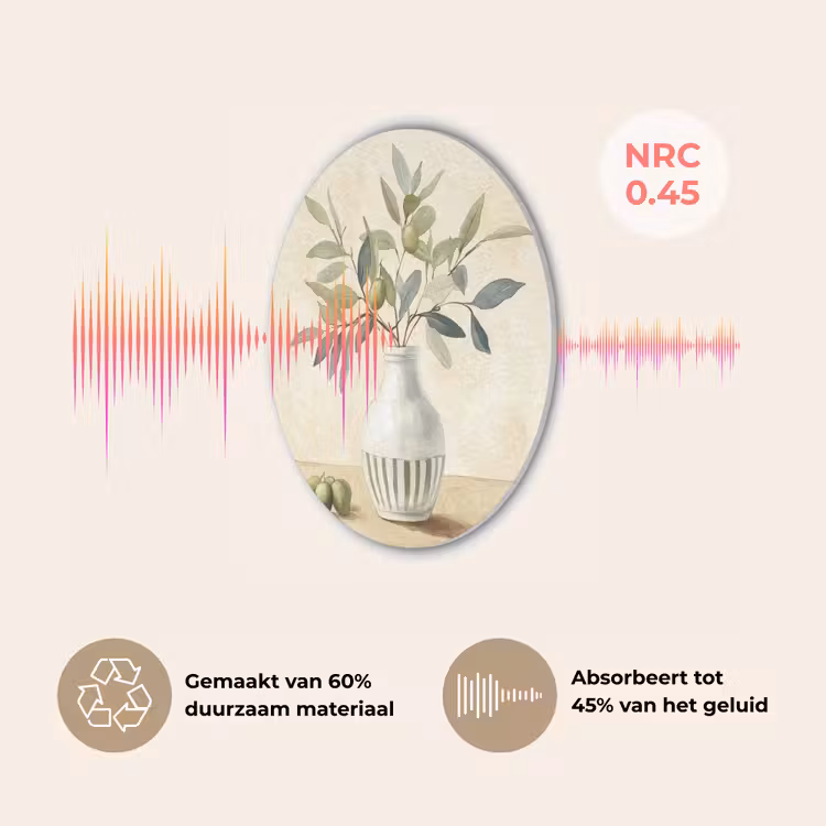 Vaas - Keramiek - Olijftakken Akoestische PET Vilt - Rond klein -USP_NL