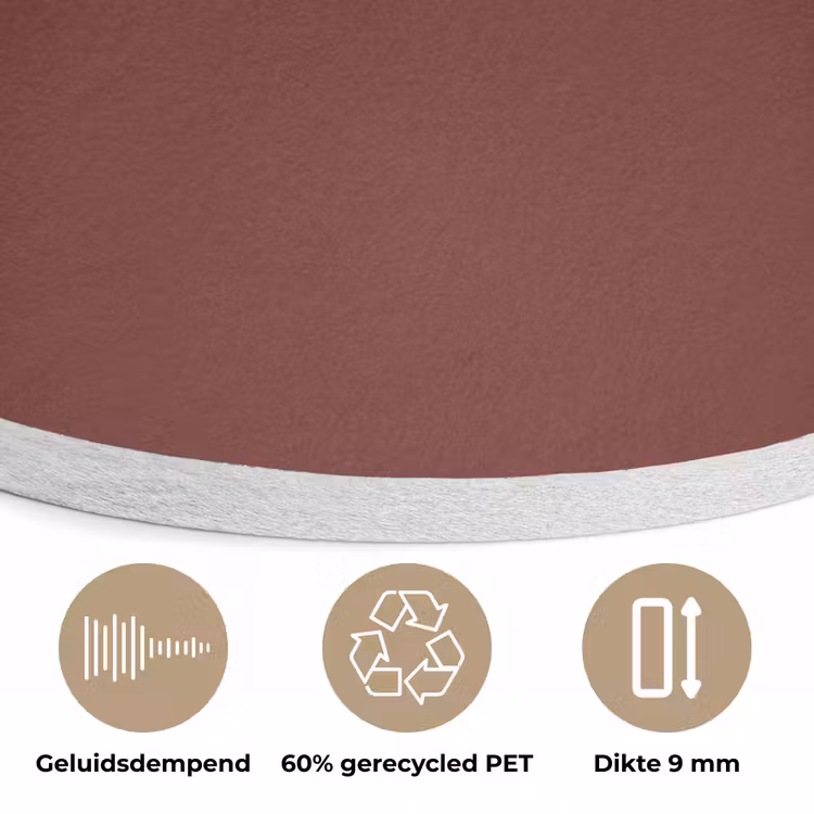Valentine - Velvet - Rood Akoestische PET Vilt - Rond klein 838 -closeup_NL