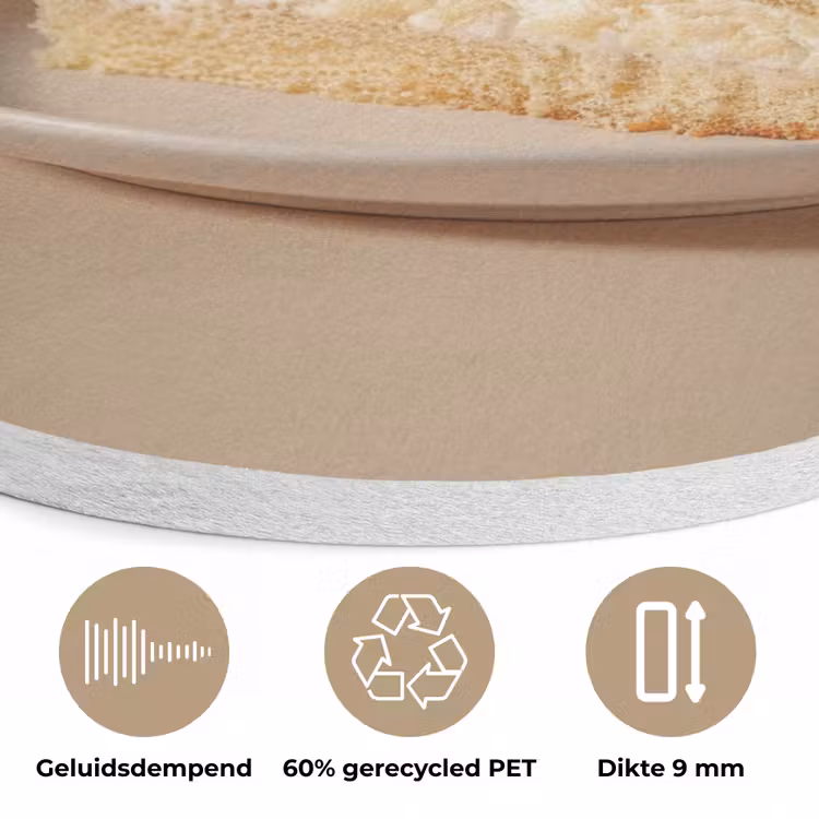 Vanilletaart - Cake - Romig Akoestische PET Vilt - Rond klein -closeup_NL