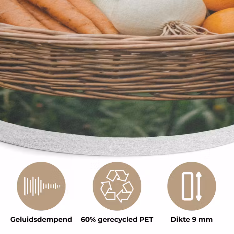 Veld - Groenten - Biologisch - Oogst Akoestische PET Vilt - Rond klein -closeup_NL