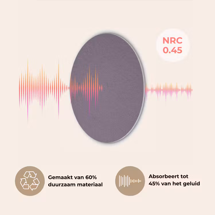 Velvet - Aubergine - Paars Akoestische PET Vilt - Rond klein 838 -USP_NL