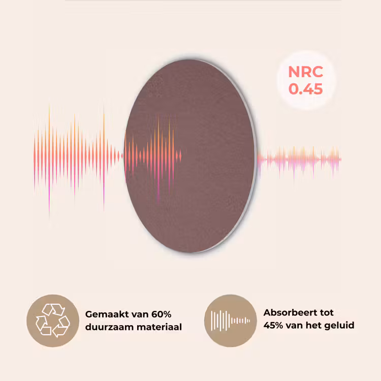 Velvet - Merlot - Rood Akoestische PET Vilt - Rond klein 838 -USP_NL
