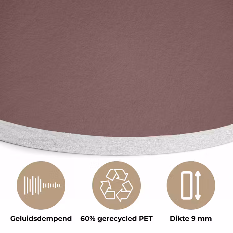 Velvet - Merlot - Rood Akoestische PET Vilt - Rond klein 838 -closeup_NL