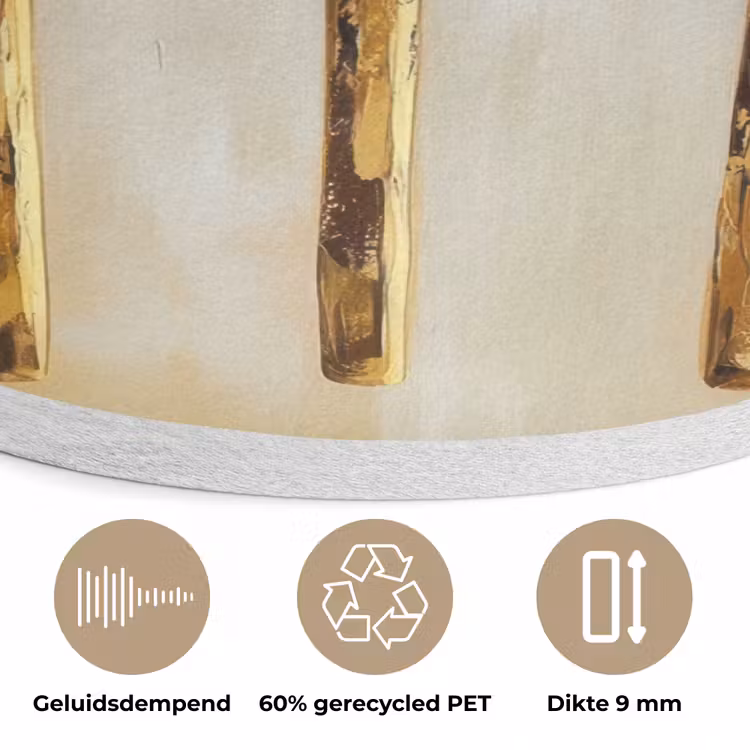 Verf - Goud - Bestek Akoestische PET Vilt - Rond klein -closeup_NL