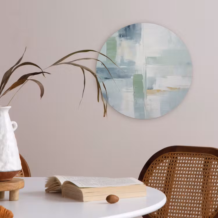 Verf - Moderne kunst - Abstract - Grijs Akoestische PET Vilt - Rond klein -sfeer3