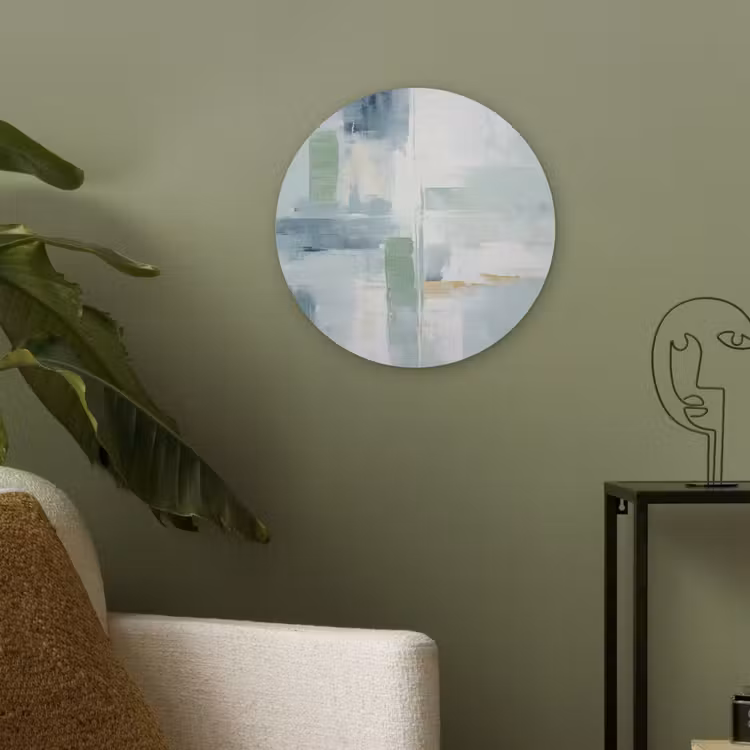 Verf - Moderne kunst - Abstract - Grijs Akoestische PET Vilt - Rond klein -sfeer2