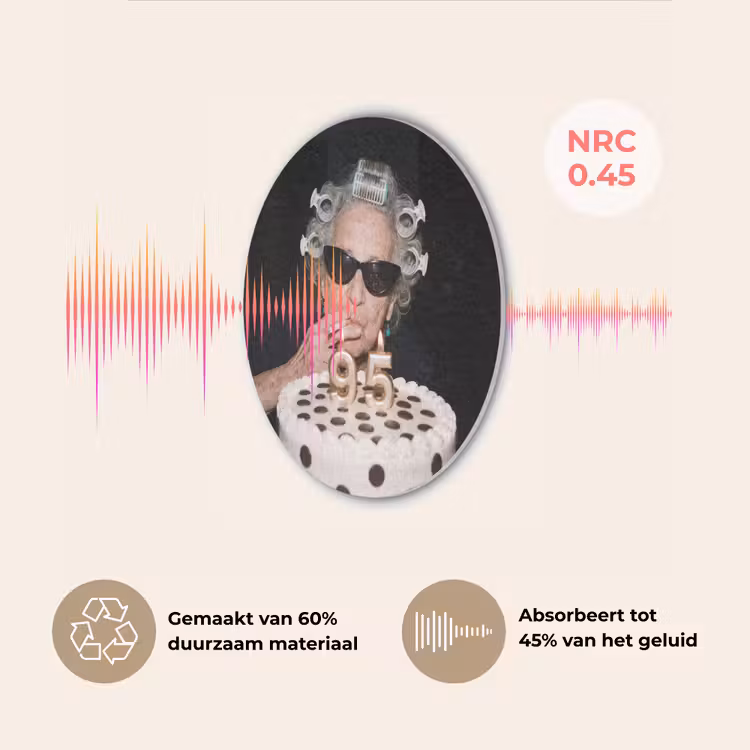 Verjaardag - Krulspeld - Oma Akoestische PET Vilt - Rond klein -USP_NL