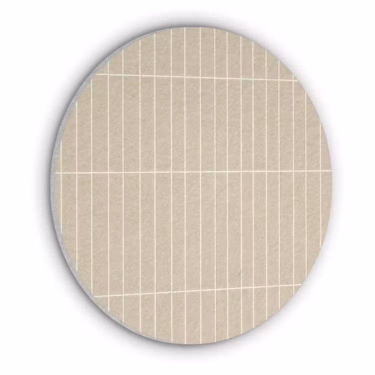 Verticaal - Wandtegel - Crème - Beige Akoestische PET Vilt - Rond klein 838 -3d